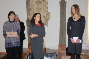 Į parodos atidarymą atvyko ir autorės: (iš kairės) A. Raškevičiūtė, I. Veliutė, R. Leitanaitė. 