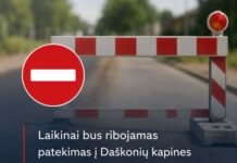 Liepos 9–10 d. bus ribojamas patekimas į Daškonių kapines