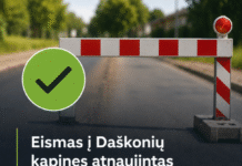 Patekimas į Daškonių kapines vėl galimas įprasta tvarka